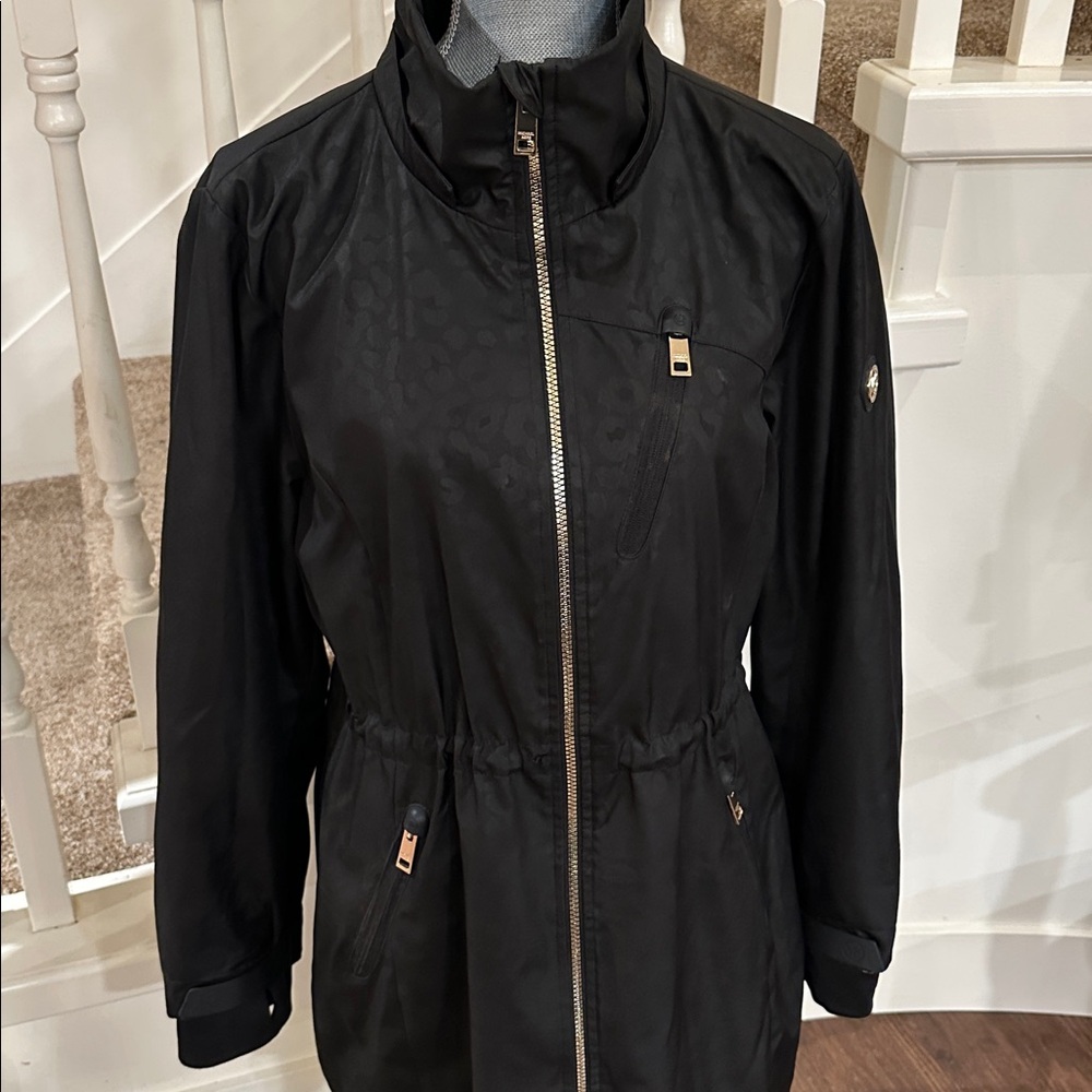 Michael Kors Black Lightweight Zip-Front Anorak Jacket